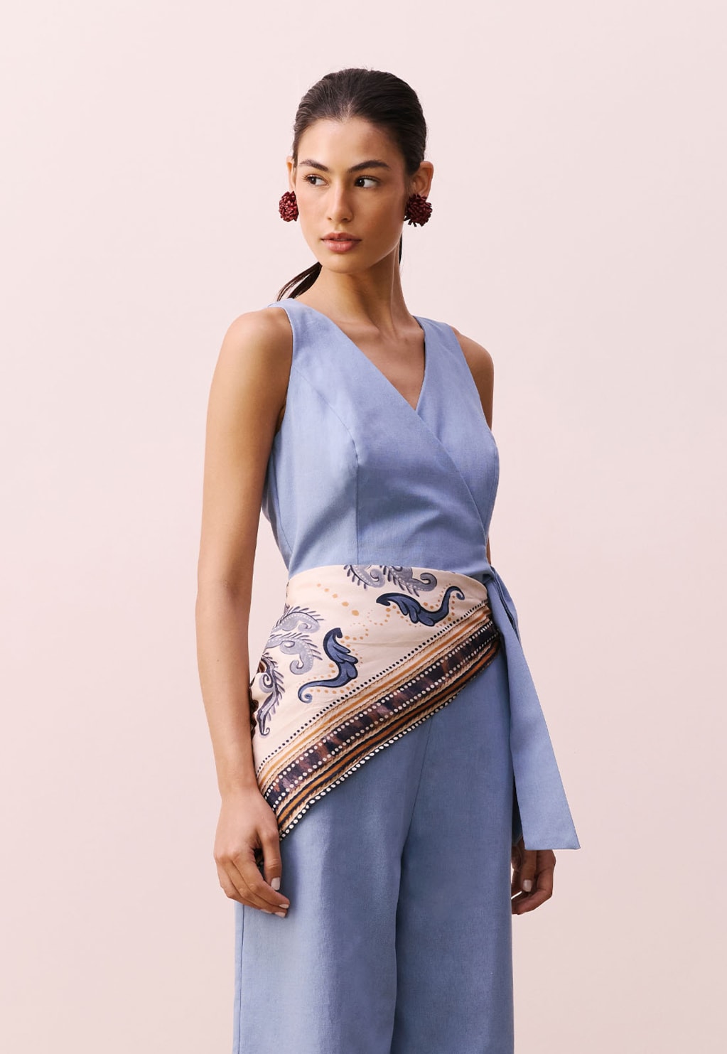 Lenço Argola Orgânica Estampado Baldosas