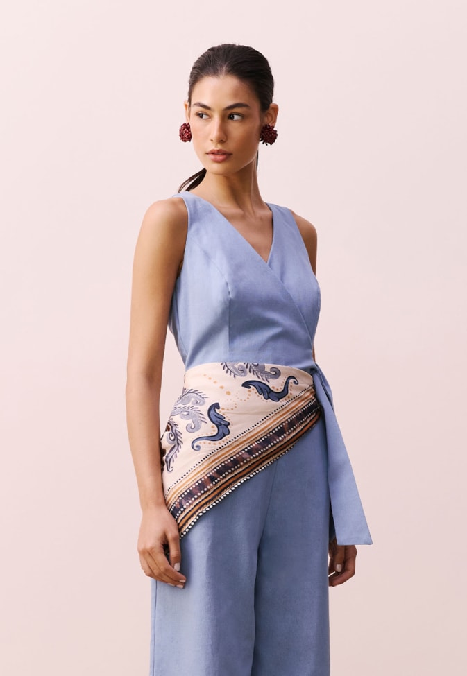 Lenço Argola Orgânica Estampado Baldosas