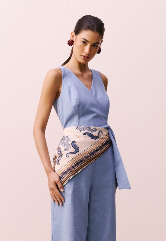 Lenço Argola Orgânica Estampado Baldosas Vista Traseira