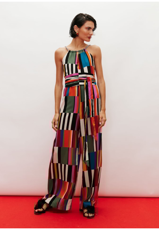 Macacão Alça Corda Estampado Frevo