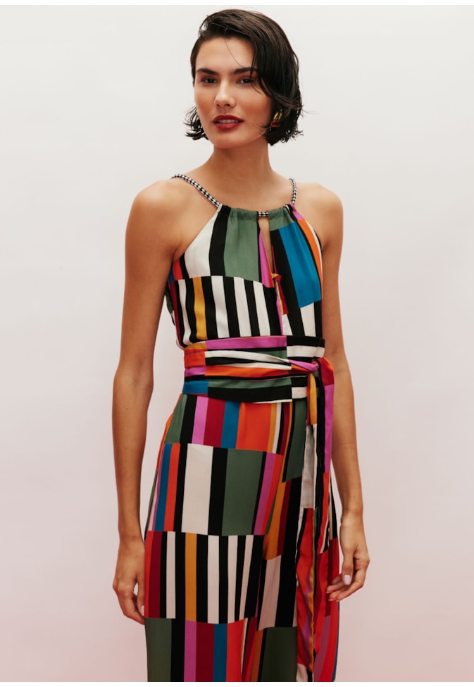 Macacão Alça Corda Estampado Frevo