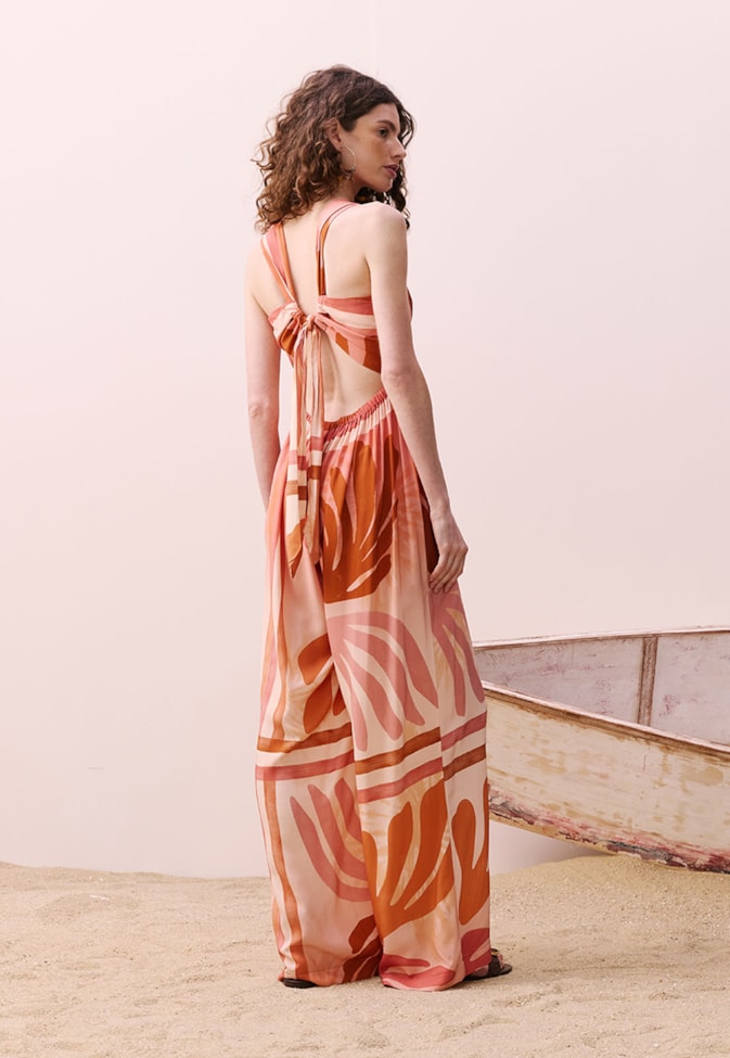 Macacão Alça Faixa Estampado Igarapés