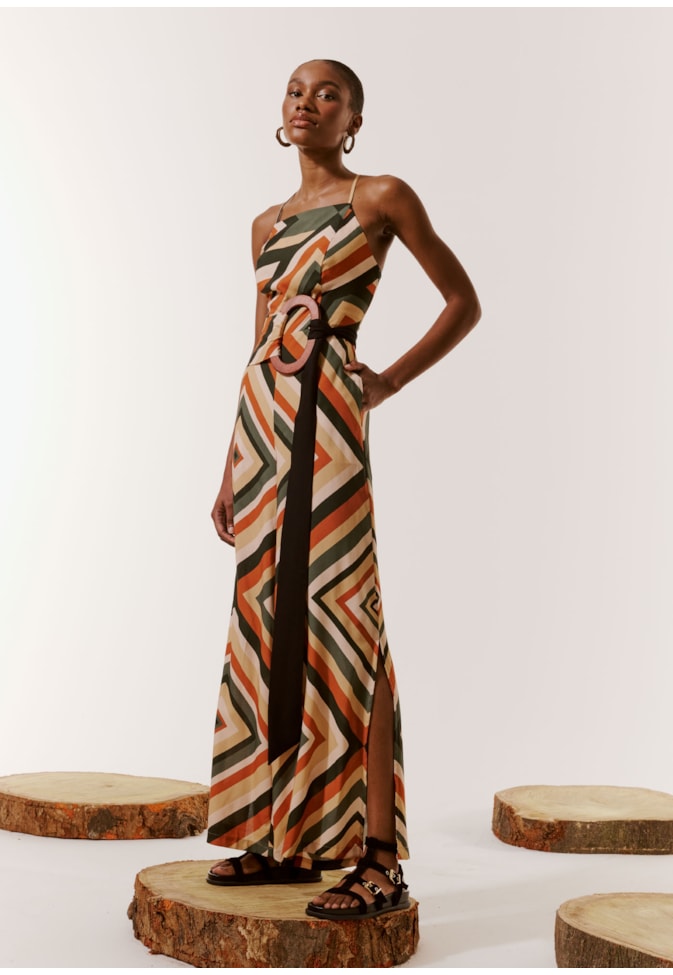 Macacão Alça Fina Estampado Igarapés