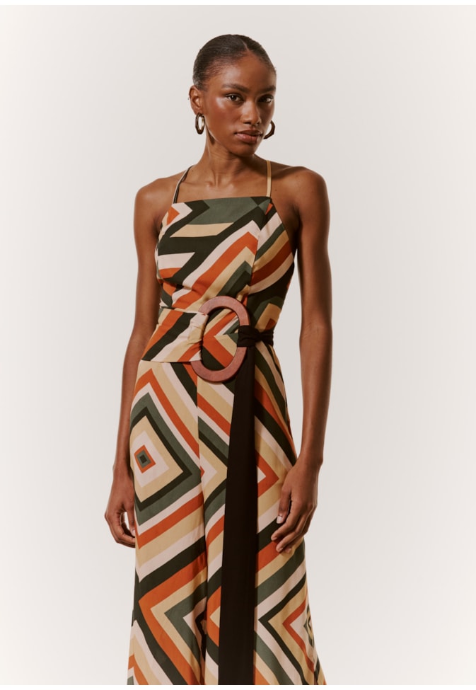 Macacão Alça Fina Estampado Igarapés