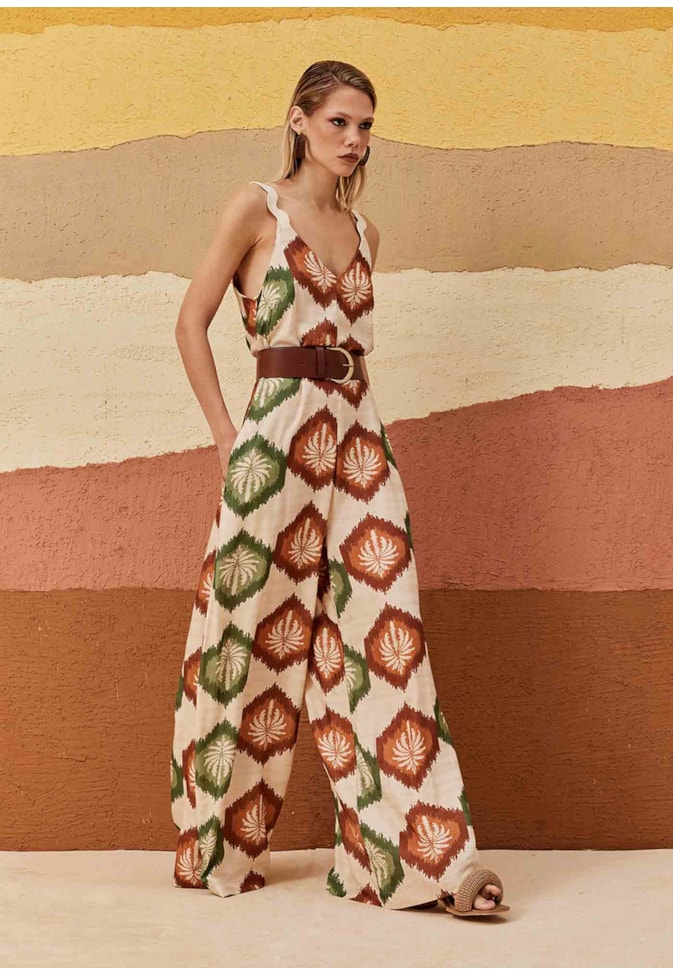 Macacão Amplo Estampado Andina