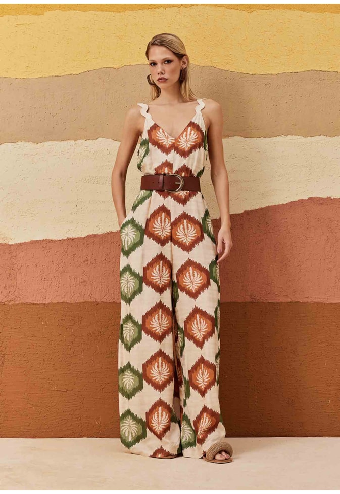 Macacão Amplo Estampado Andina