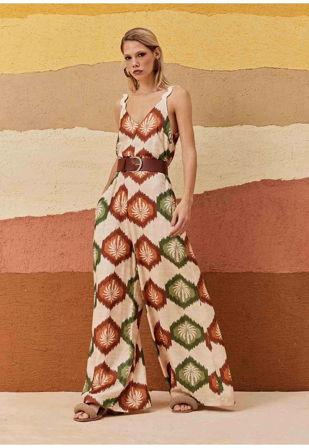 Macacão Amplo Estampado Andina