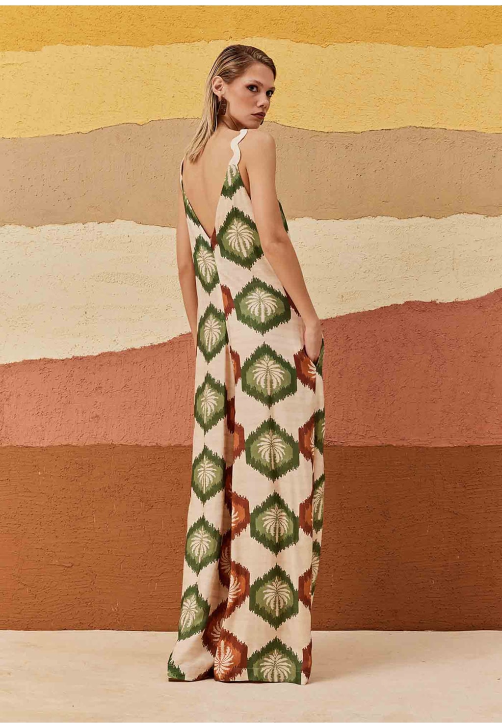 Macacão Amplo Estampado Andina