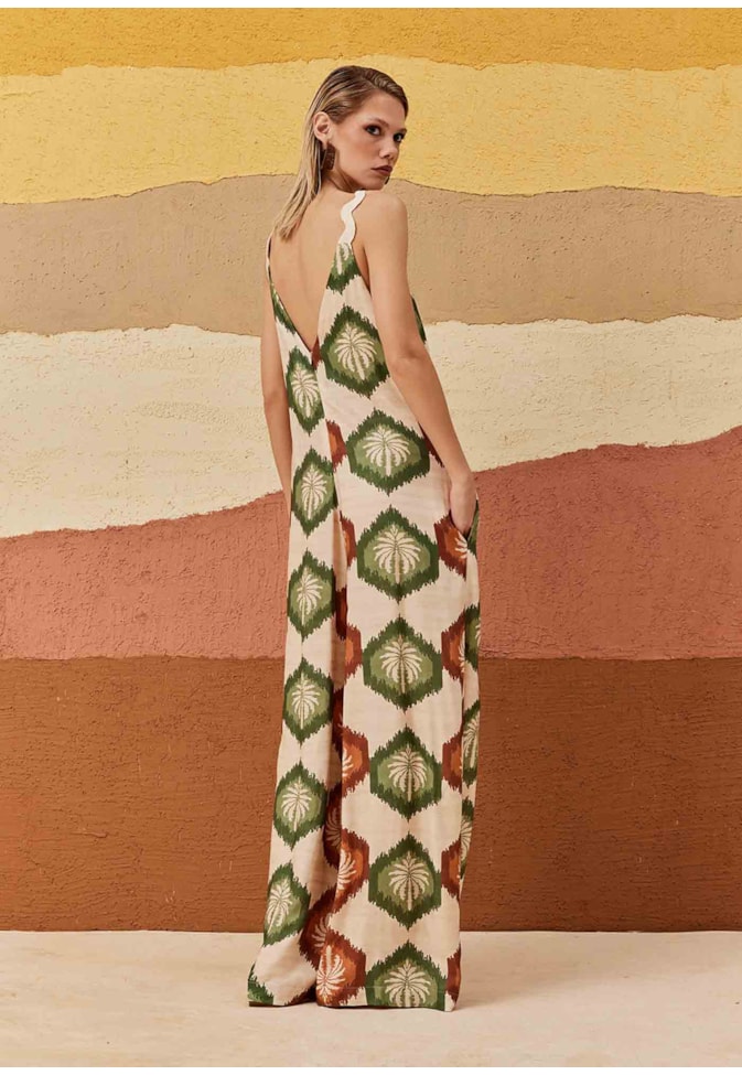 Macacão Amplo Estampado Andina