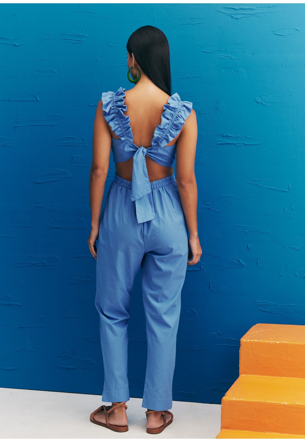 Macacão Cenoura Alça Babadinho