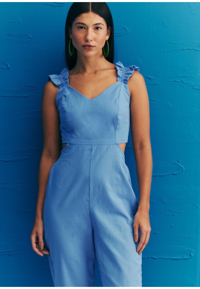 Macacão Cenoura Alça Babadinho