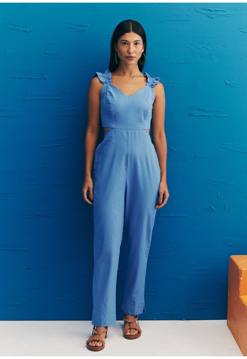 Macacão Cenoura Alça Babadinho