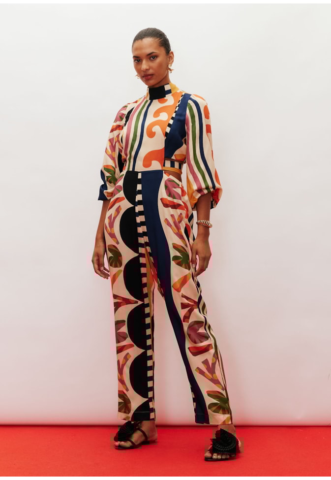 Macacão Cenoura Golinha Alta Estampa Samba