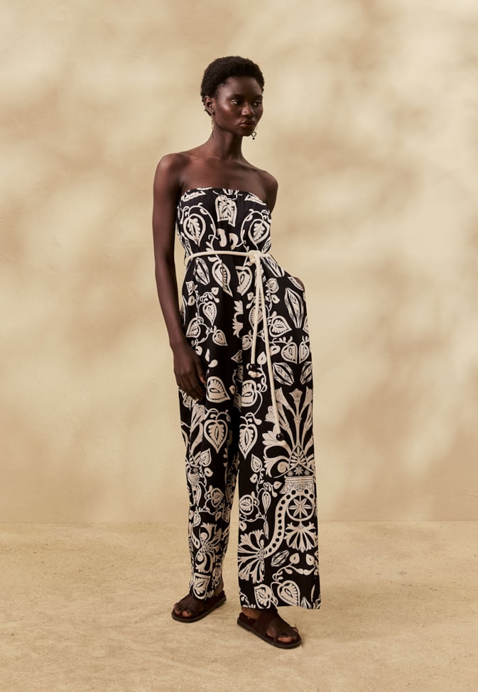 Macacão Com Corda Estampado Cacau Rei