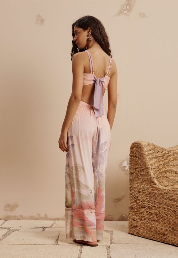 Macacão Cut Out Estampado Ilha do Combu Vista Traseira