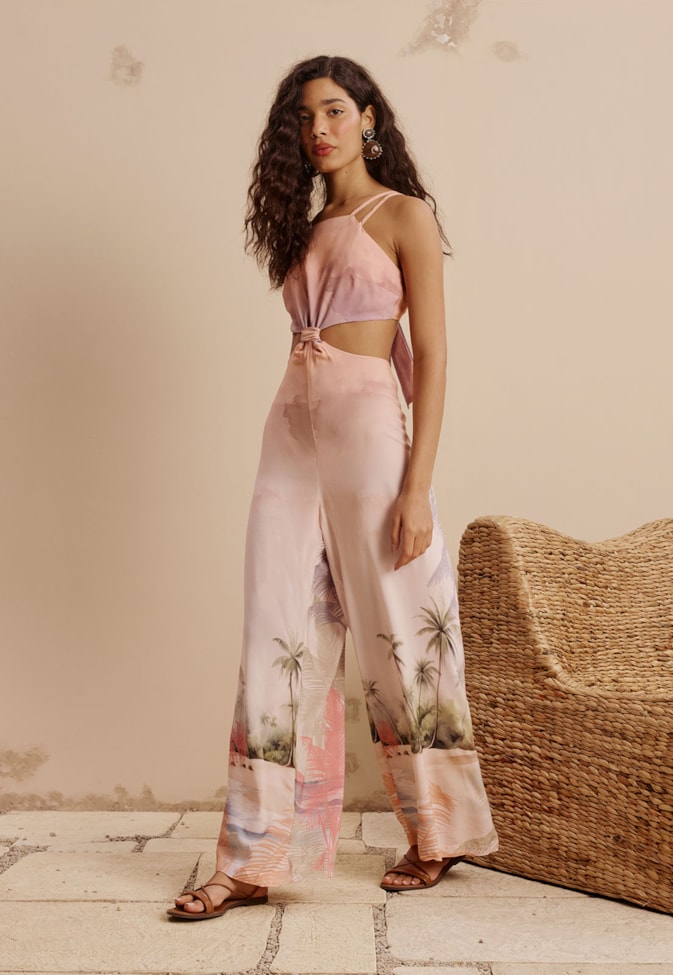 Macacão Cut Out Estampado Ilha do Combu