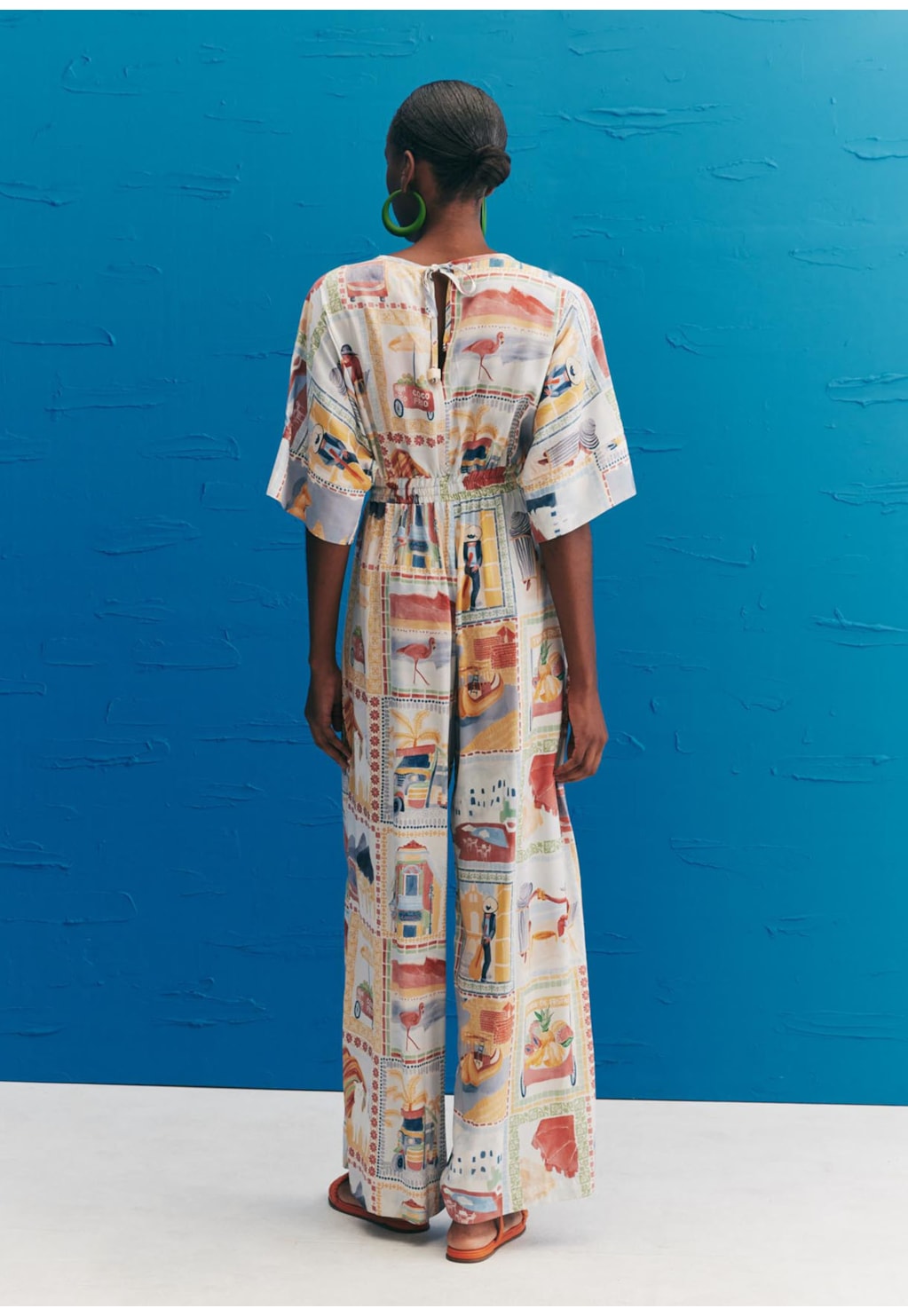 Macacão Decote Cachecour Estampado Buena Vista