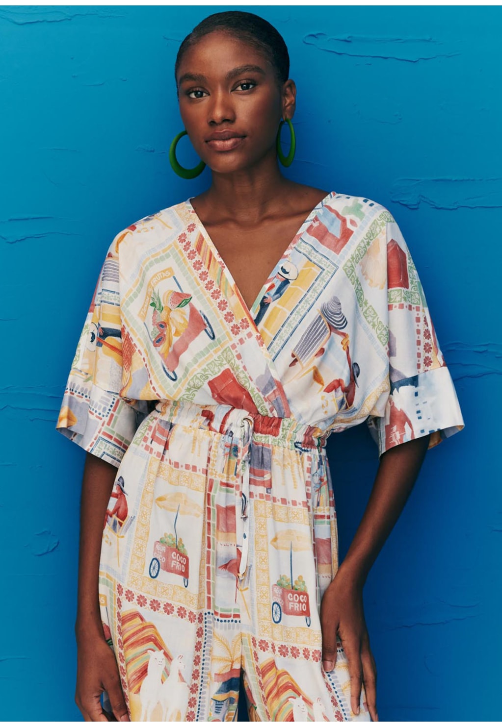 Macacão Decote Cachecour Estampado Buena Vista