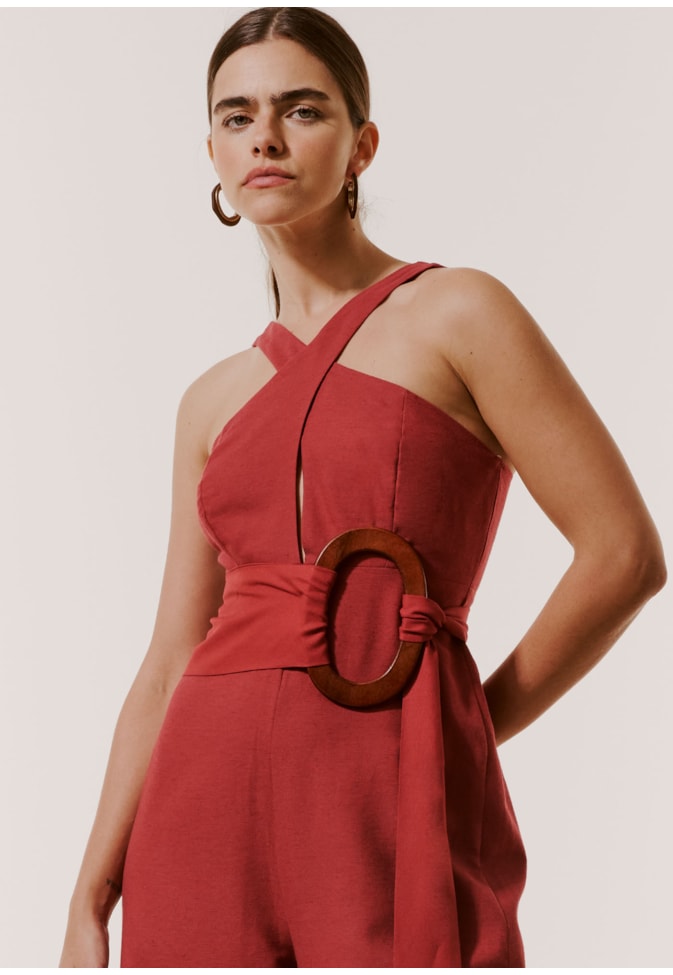 Macacão Decote Cruzado