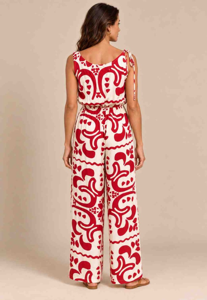 Macacão Decote Degagê Estampado