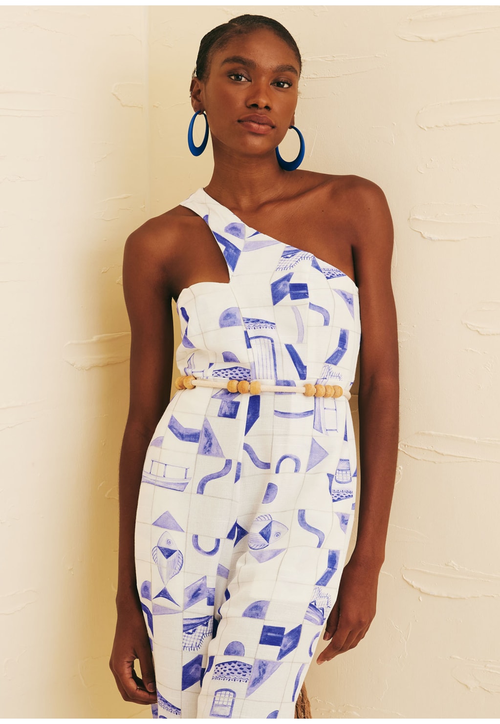 Macacão Decote Transpassado Estampado Paraty