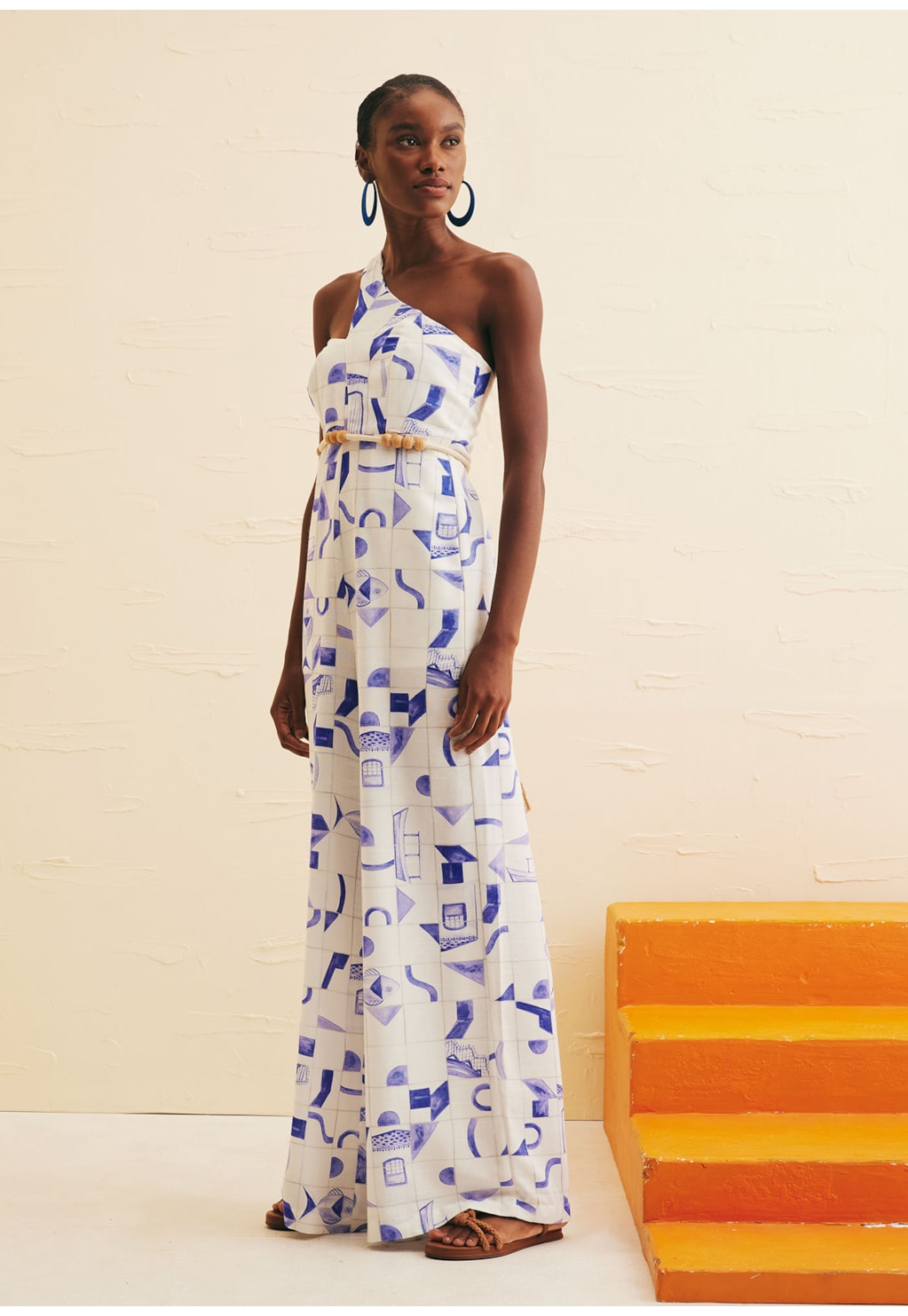 Macacão Decote Transpassado Estampado Paraty