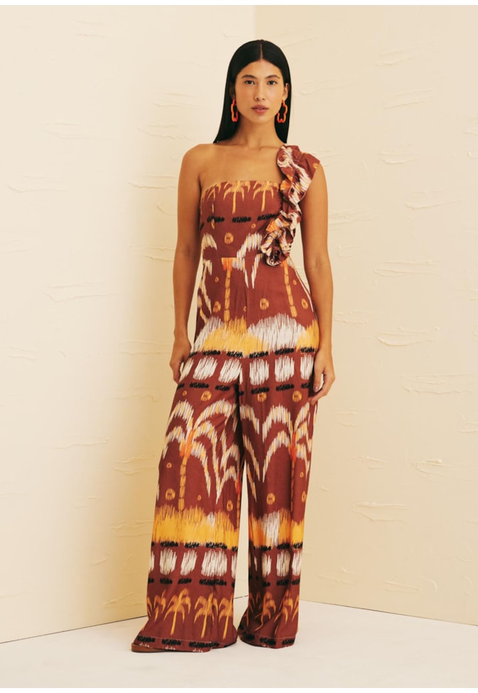 Macacão Detalhe Alça Estampado Huacachina