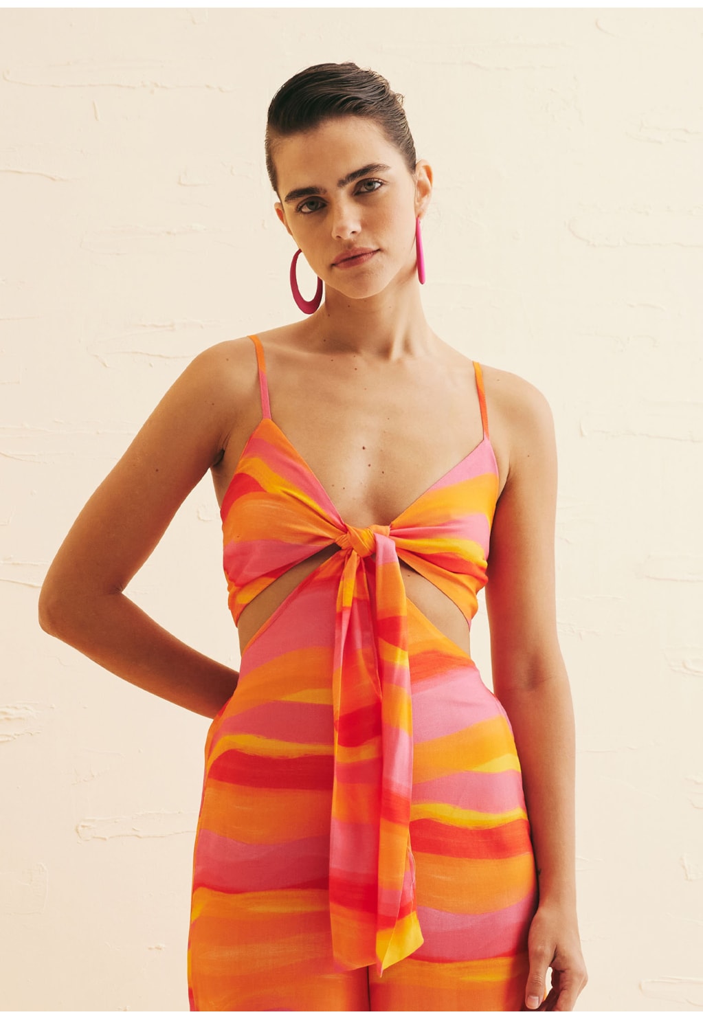 Macacão Detalhe Amarração Estampado Jujuy