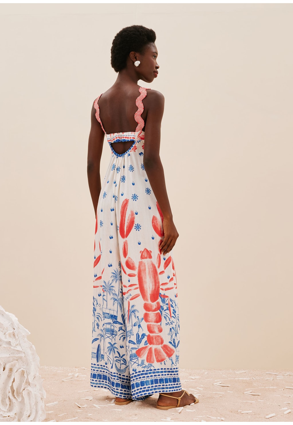 Macacão Detalhe Sianinha Pescoço Estampado Icapui