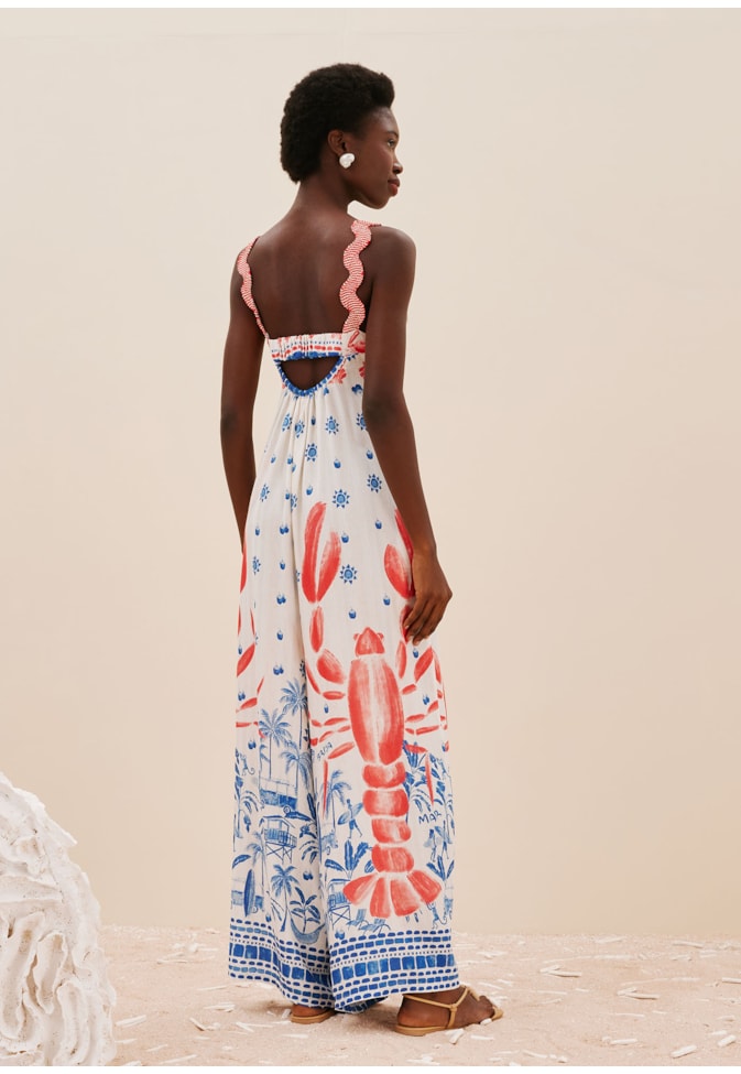 Macacão Detalhe Sianinha Pescoço Estampado Icapui