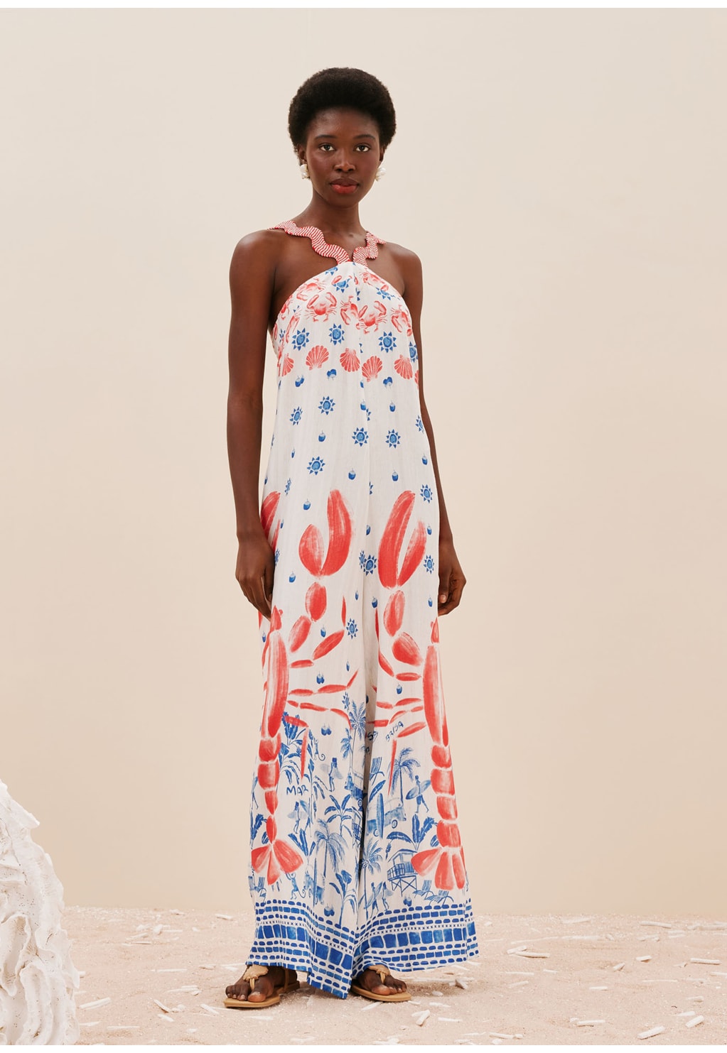 Macacão Detalhe Sianinha Pescoço Estampado Icapui