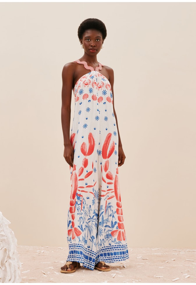 Macacão Detalhe Sianinha Pescoço Estampado Icapui