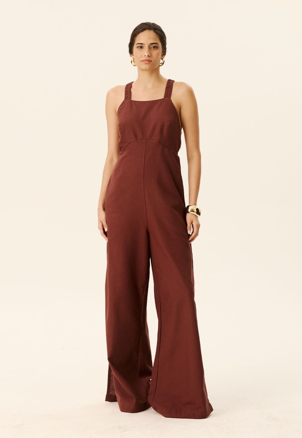 Macacão Elástico Cruzado Costas