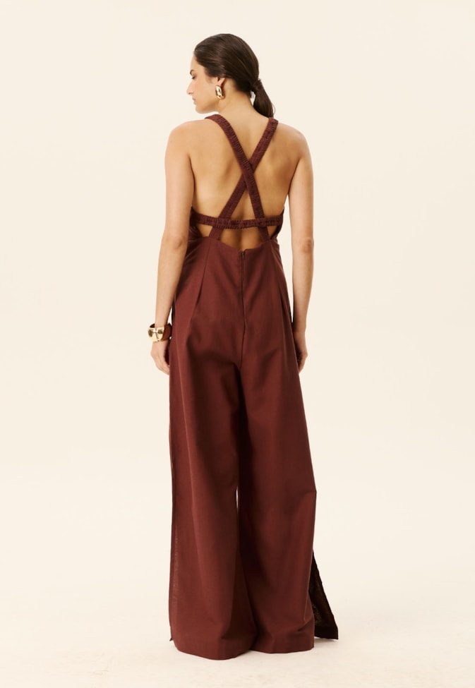 Macacão Elástico Cruzado Costas