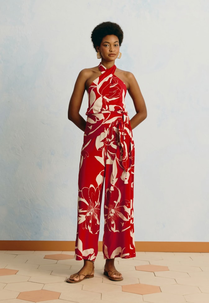 Macacão Faixa Estampado Colombiana