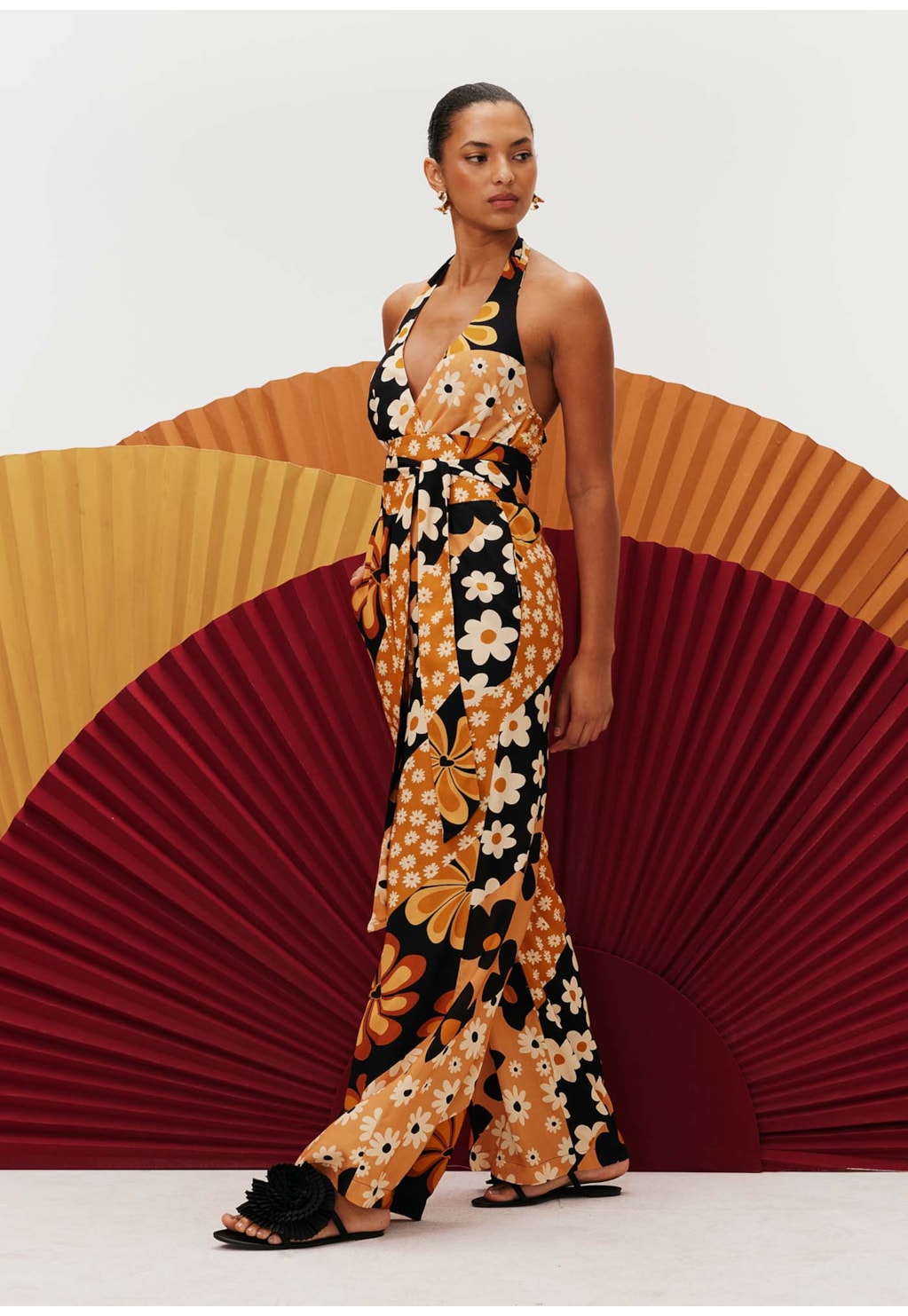 Macacão Frente Única Estampado Salsa