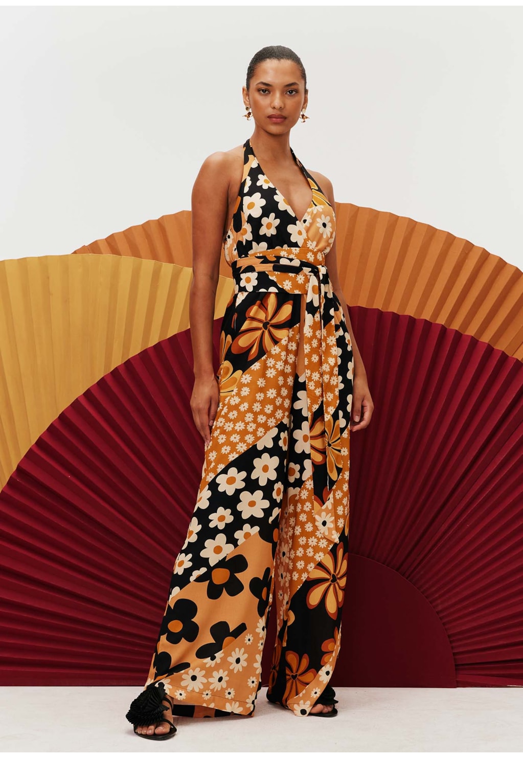 Macacão Frente Única Estampado Salsa