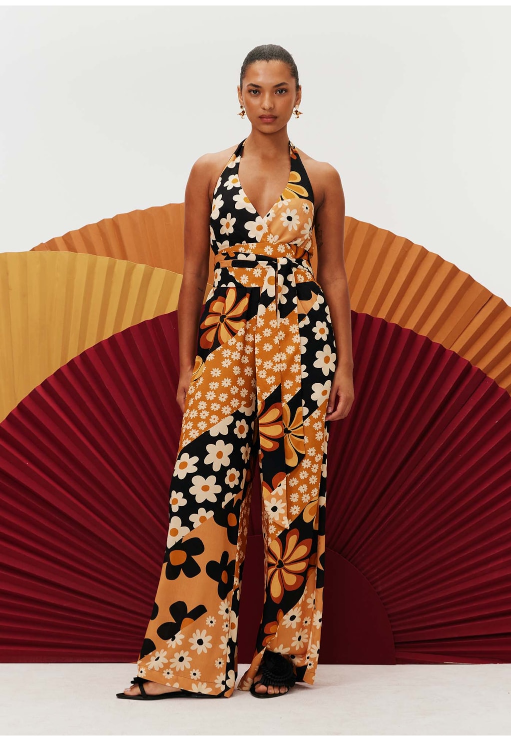 Macacão Frente Única Estampado Salsa