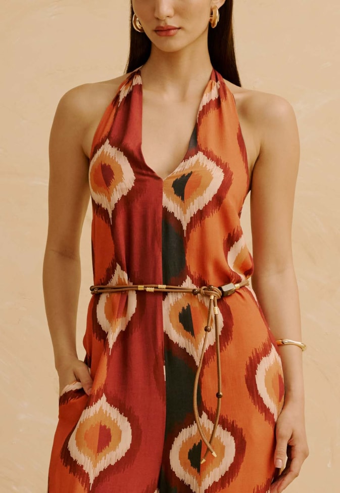 Macacão Frente Única Estampado Taquile