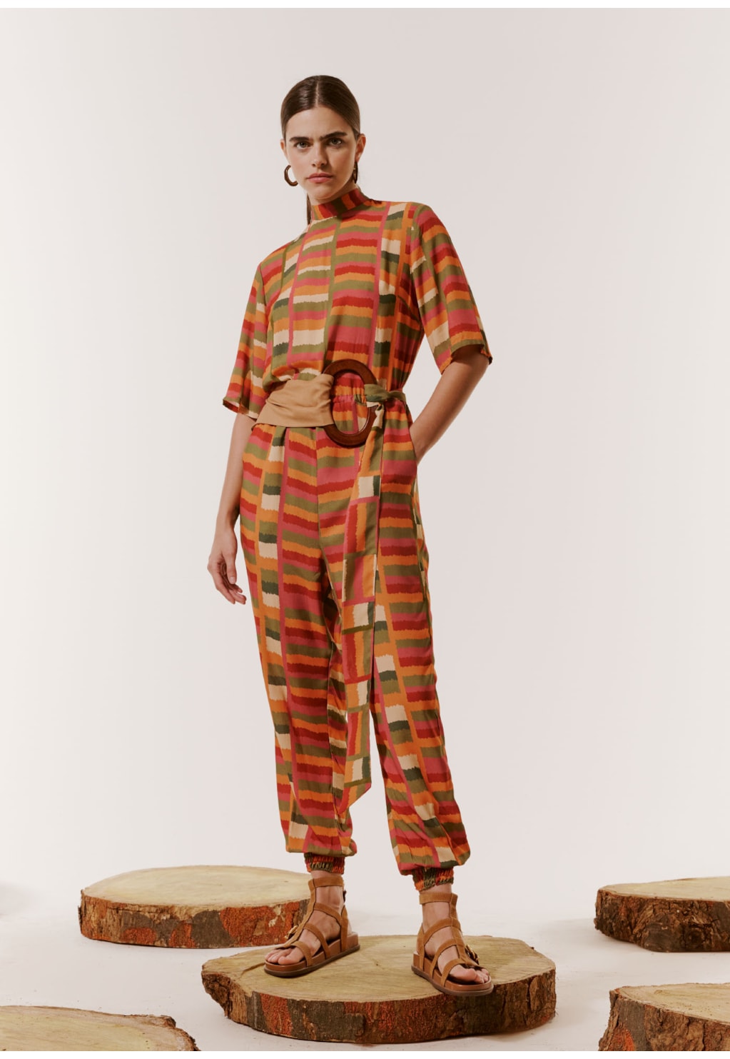 Macacão Gola Alta Estampado Ciranda