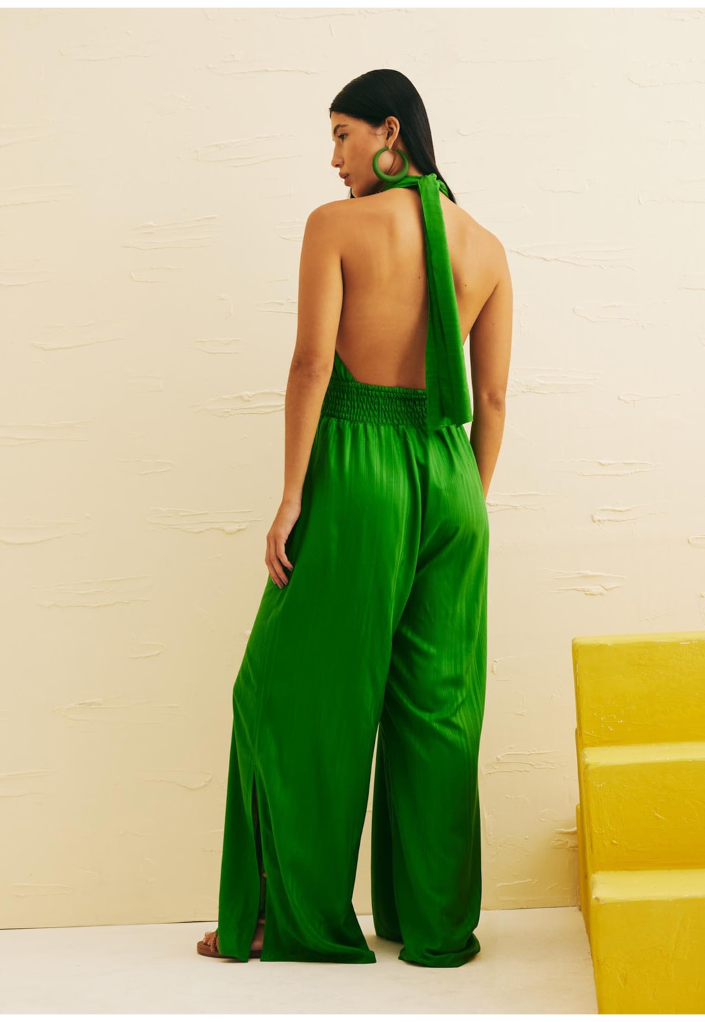 Macacão Lastex Decote Cruzado