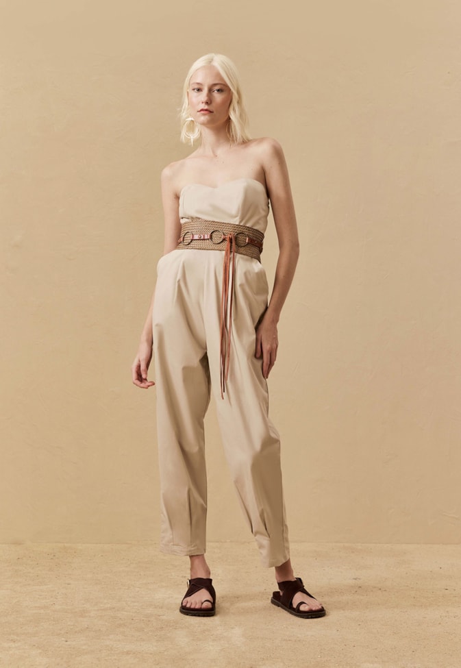 Macacão Liso Tomara Que Caia Pregas