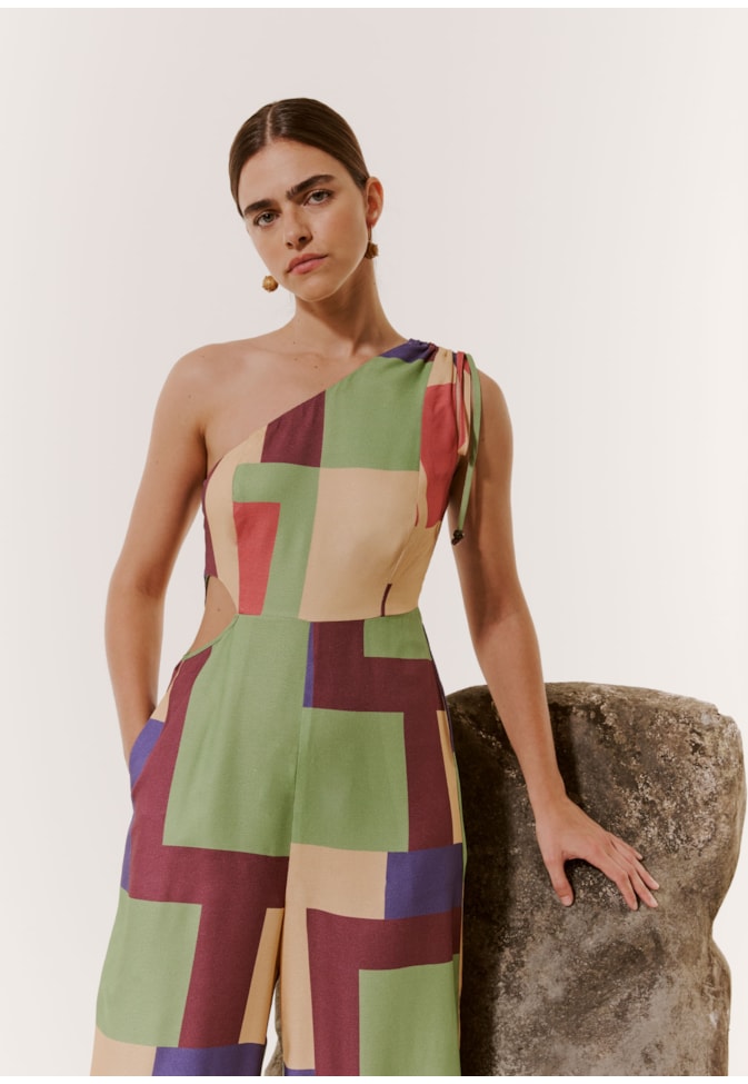 Macacão Ombro Só Estampado Chapadas