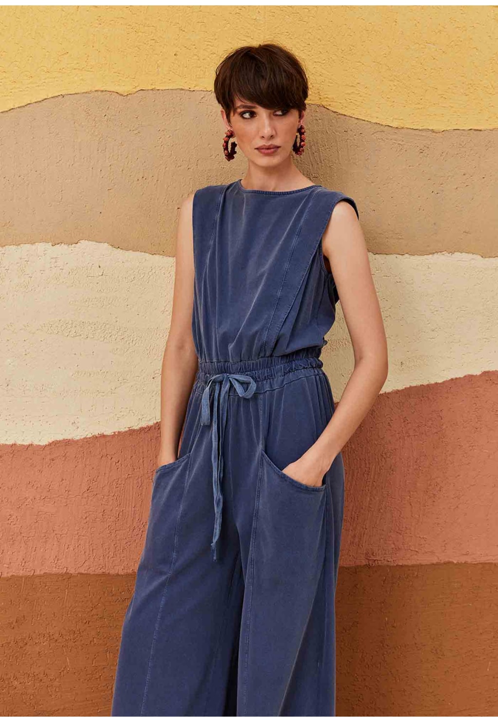 Macacão Regata Bolso Estonado