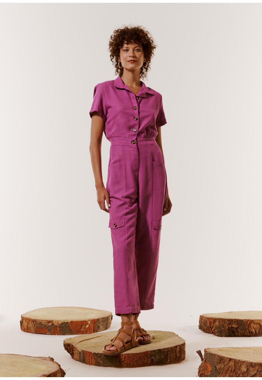 Macacão Reto Botões