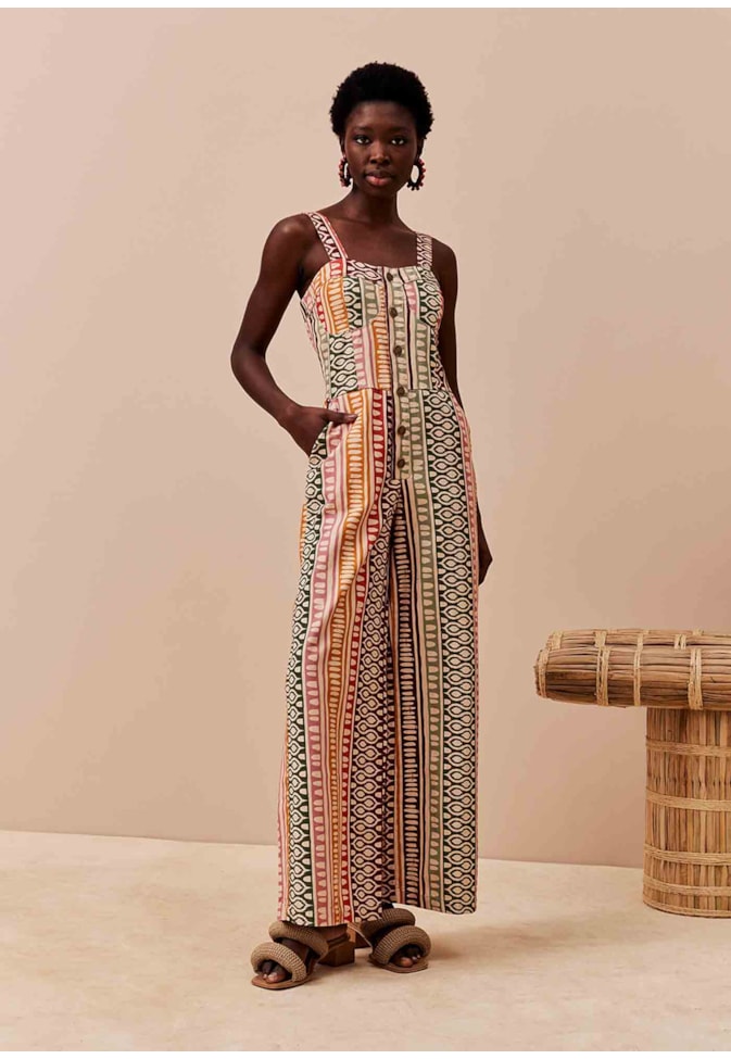 Macacão Sarja Estampado Huaso