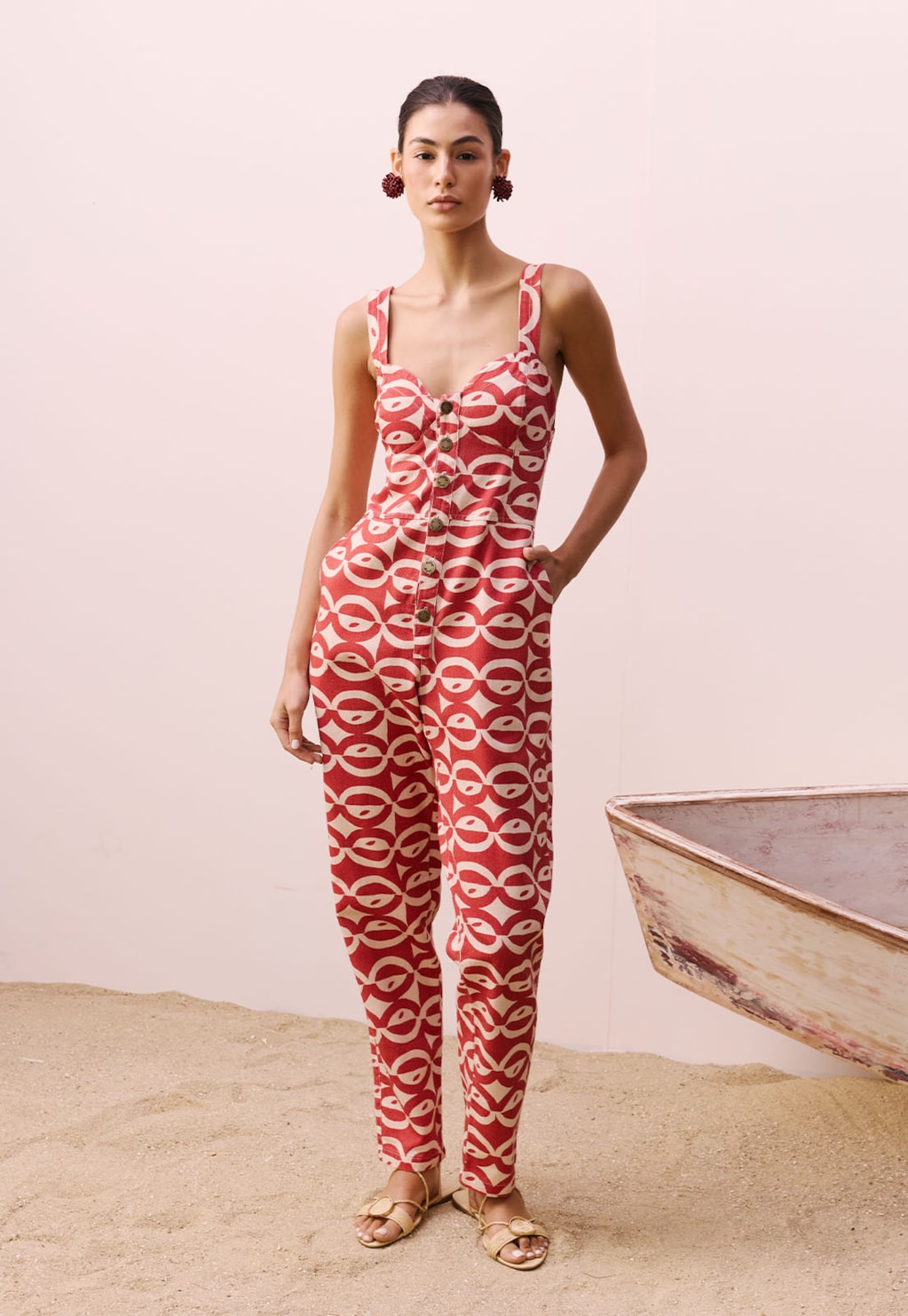 Macacão Sarja Estampado Kakawa