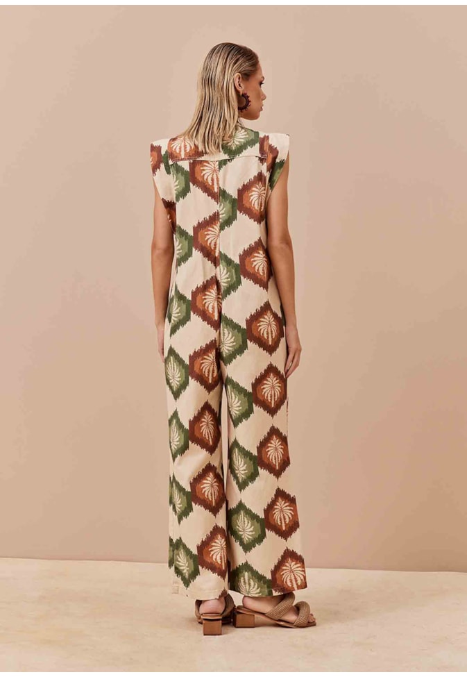 Macacão Sarja Estampado Los Andes 