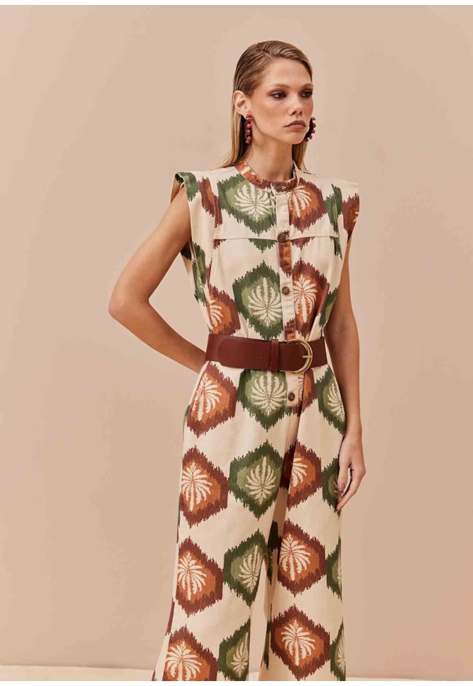 Macacão Sarja Estampado Los Andes 