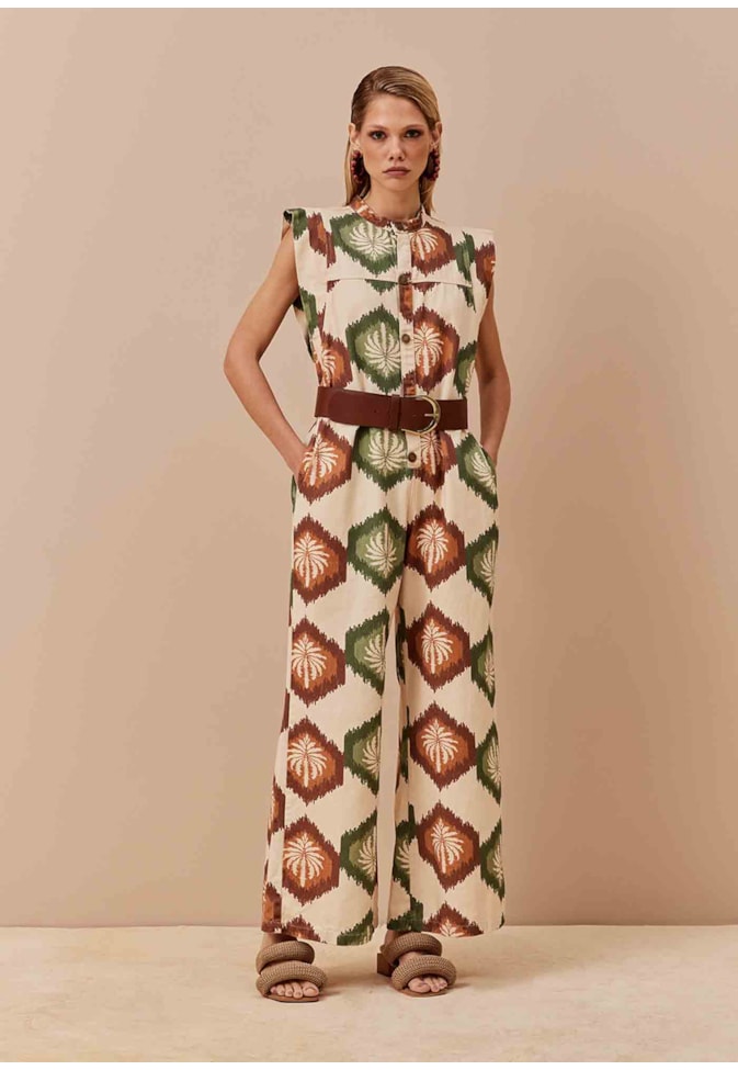 Macacão Sarja Estampado Los Andes 